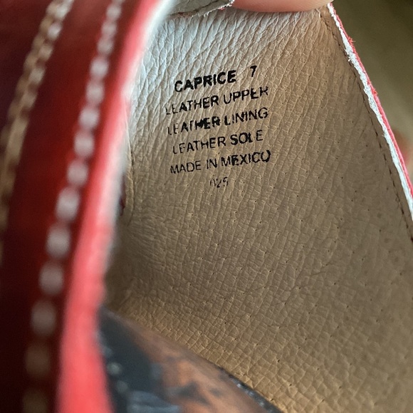 Freebird Caprice Red Leather Heeled Sandals - Picture 7 of 11